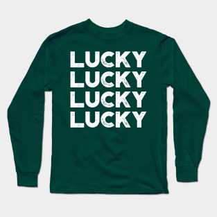 Lucky Lucky Lucky Lucky White St. Patrick's Day Long Sleeve T-Shirt